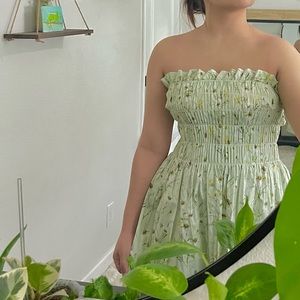 Sage Green Floral Sun Dress